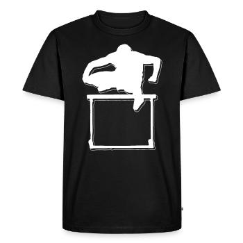 Hurdles runners T-shirt track and field gift - Men's Premium Organic T-Shirt - black - Front - Nico (187cm)