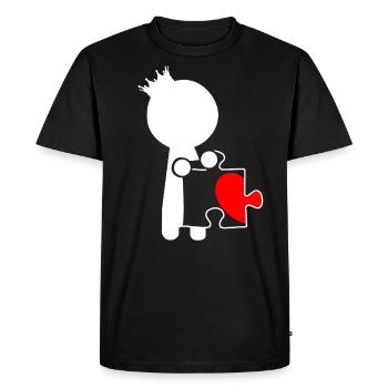 T-shirt de partenariat relation partenaire - T-shirt Premium bio Homme - noir - Devant - Nico (187cm)