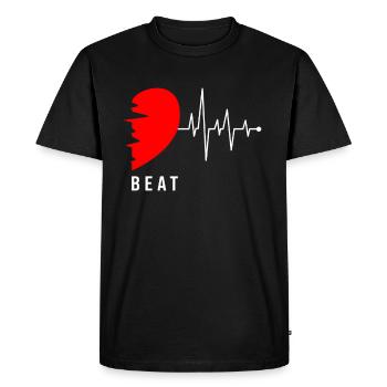 T-shirt de partenariat relation partenaire - T-shirt Premium bio Homme - noir - Devant - Nico (187cm)