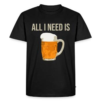 All I Need Is Beer I love beer I love Beer - Men's Premium Organic T-Shirt - black - Front - Nico (187cm)