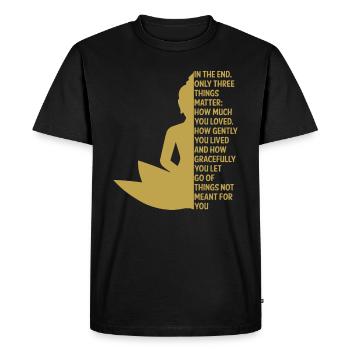 Paroles de yoga Chemise Cadeau Yoga Trainer Yoga - T-shirt Premium bio Homme - noir - Devant - Nico (187cm)