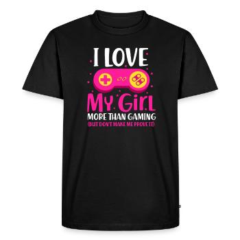 Gamer Gaming love partners gamble gift - Men's Premium Organic T-Shirt - black - Front - Nico (187cm)