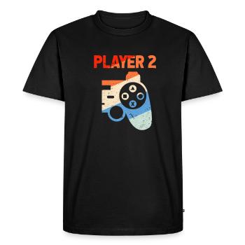 Player 2 Gamer Partenaire Couple Amour Jeu cadeau - T-shirt Premium bio Homme - noir - Devant - Nico (187cm)