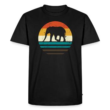 Elephant retro - Men's Premium Organic T-Shirt - black - Front - Nico (187cm)