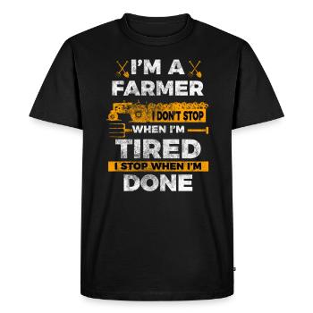 Farmer Farmer - Men's Premium Organic T-Shirt - black - Front - Nico (187cm)