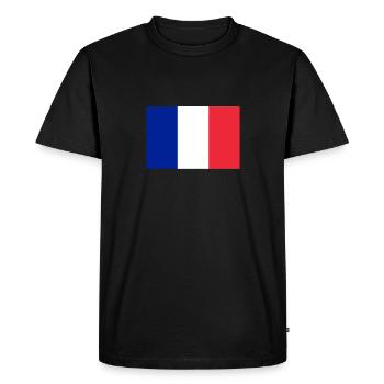 Drapeau France drapeau France Tricolore Championnat d'Europe Coupe du Monde - T-shirt Premium bio Homme - noir - Devant - Nico (187cm)