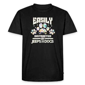 Jeep Dog Dog Pet Paw Mum Gift - Men's Premium Organic T-Shirt - black - Front - Nico (187cm)