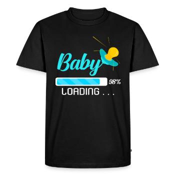 pregnancy - Men's Premium Organic T-Shirt - black - Front - Nico (187cm)