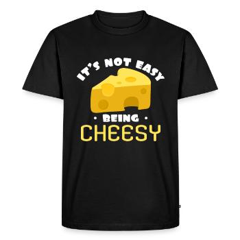 cheese - Men's Premium Organic T-Shirt - black - Front - Nico (187cm)