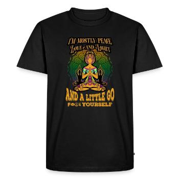 Yoga - Men's Premium Organic T-Shirt - black - Front - Nico (187cm)