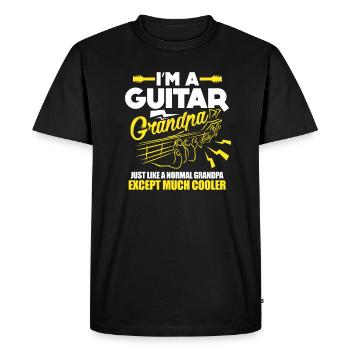 Guitariste grand-père grand-père - T-shirt Premium bio Homme - noir - Devant - Nico (187cm)