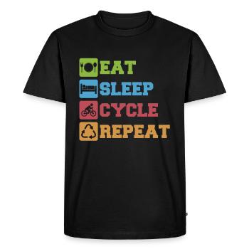 Mountain Biking Gift Mountain Biker Mountain Retro - Men's Premium Organic T-Shirt - black - Front - Nico (187cm)