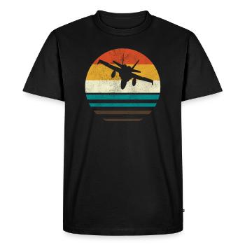 Avion de combat FA-18 Hornet Pilote cadeau - T-shirt Premium bio Homme - noir - Devant - Nico (187cm)