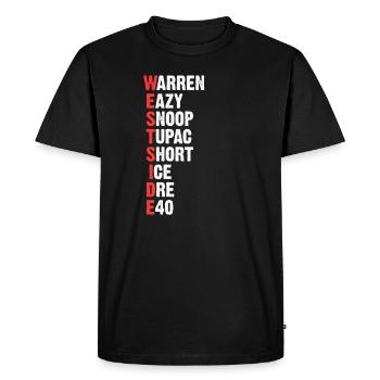 Westside Hip Hop West Coast Rap 90 Cadeau - T-shirt Premium bio Homme - noir - Devant - Nico (187cm)