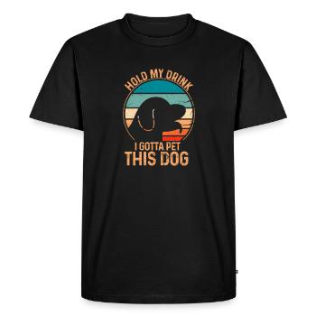 Amoureux des chiens - T-shirt Premium bio Homme - noir - Devant - Nico (187cm)