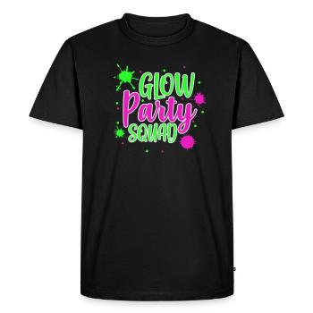 Glow Party Squad - Men's Premium Organic T-Shirt - black - Front - Nico (187cm)