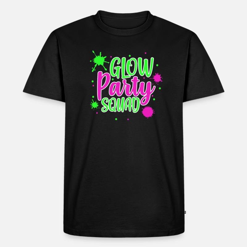 Glow Party Squad - Männer Premium Bio T-Shirt - Schwarz