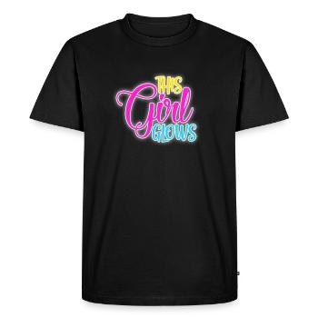 Cadeau de néon lueur lueur fille fille - T-shirt Premium bio Homme - noir - Devant - Nico (187cm)