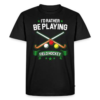 Field Hockey Rather Be Playing Field Hockey - Men's Premium Organic T-Shirt - black - Front - Nico (187cm)