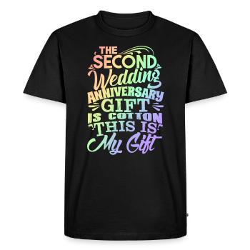 Deuxième anniversaire Deux ans ensemble heureux - T-shirt Premium bio Homme - noir - Devant - Nico (187cm)