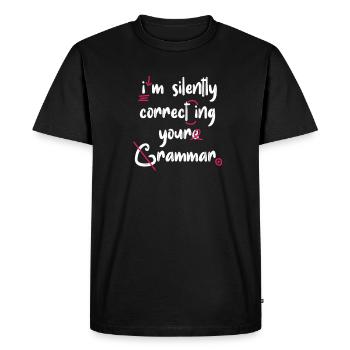 Professeur enseignant - T-shirt Premium bio Homme - noir - Devant - Nico (187cm)