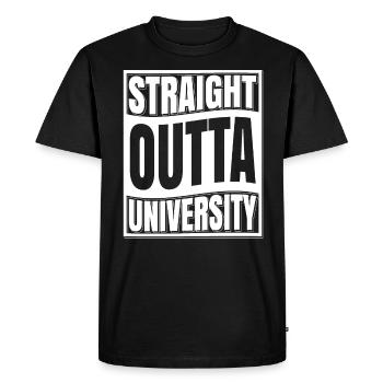 Straight Outta University T-Shirt Graduation 2019 - Men's Premium Organic T-Shirt - black - Front - Nico (187cm)