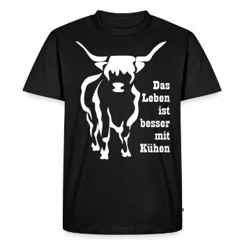 Cow cows cattle saying farmer farmer life gift - Men's Premium Organic T-Shirt - black - Front - Nico (187cm)
