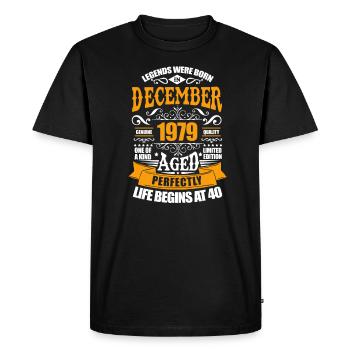 Décembre 1979 - T-shirt Premium bio Homme - noir - Devant - Nico (187cm)
