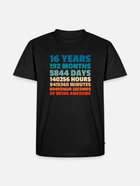 16 th Birthday - Men's Premium Organic T-Shirt - black