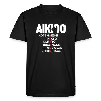 Aïkido - T-shirt Premium bio Homme - noir - Devant - Nico (187cm)