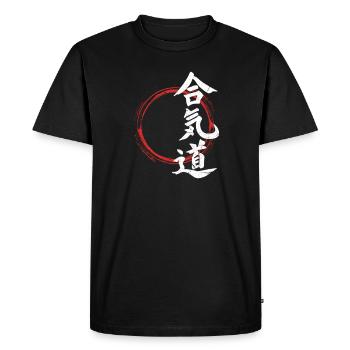 Aikido Arts Martiaux Arts Martiaux Cadeau Japon - T-shirt Premium bio Homme - noir - Devant - Nico (187cm)