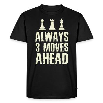 Le joueur d'échecs avance toujours 3 Amant d'échecs - T-shirt Premium bio Homme - noir - Devant - Nico (187cm)
