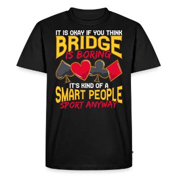 Pont Jeu de cartes Pont Smart People Sport - T-shirt Premium bio Homme - noir - Devant - Nico (187cm)