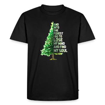 forêt - T-shirt Premium bio Homme - noir - Devant - Nico (187cm)