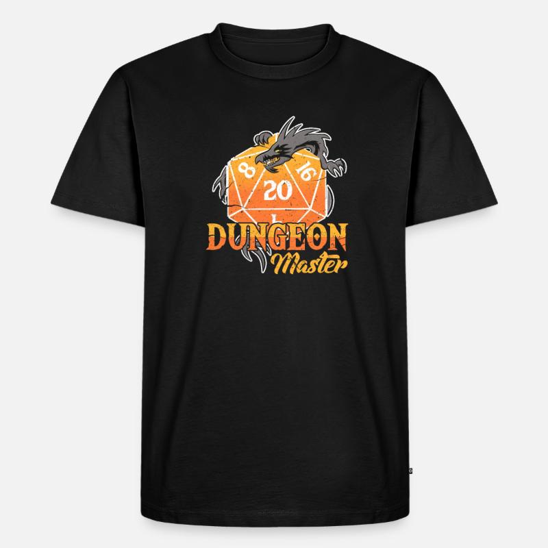 D20 - Männer Premium Bio T-Shirt - Schwarz