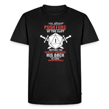D20 - Männer Premium Bio T-Shirt - Schwarz - Vorne - Nico (187cm)