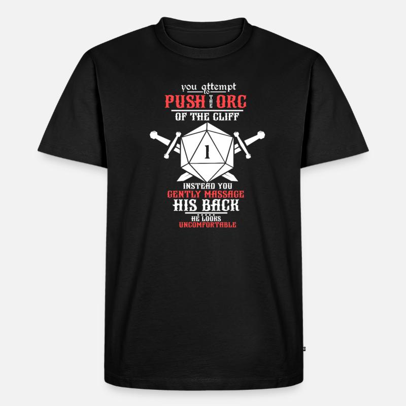 D20 - Männer Premium Bio T-Shirt - Schwarz