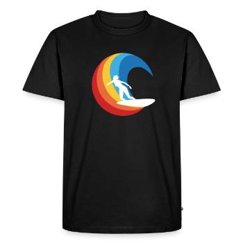 Surfer Girl Surf Surfboard Surfing Gift - Men's Premium Organic T-Shirt - black - Front - Nico (187cm)