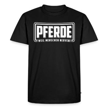 T-shirt Chevaux Parce que les Hommes Nerfs - T-shirt Premium bio Homme - noir - Devant - Nico (187cm)