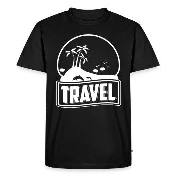 Voyage T-Shirt Voyage Cadeau Vacanciers - T-shirt Premium bio Homme - noir - Devant - Nico (187cm)