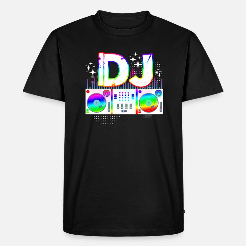 DJ - Männer Premium Bio T-Shirt - Schwarz