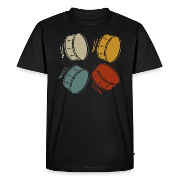 Batteur Batteur T-shirt Tambour Tambour - T-shirt Premium bio Homme - noir - Devant - Nico (187cm)