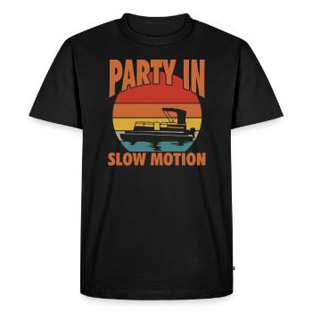 Soirée ponton - T-shirt Premium bio Homme - noir - Devant - Nico (187cm)