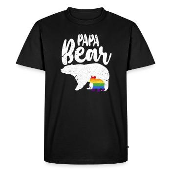 Bear LGBT Daddy Bear Gay Pride Rainbow Gift - Men's Premium Organic T-Shirt - black - Front - Nico (187cm)