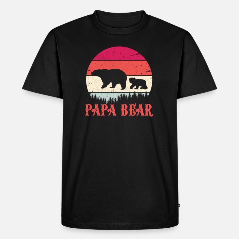 Papa Bear - Männer Premium Bio T-Shirt - Schwarz