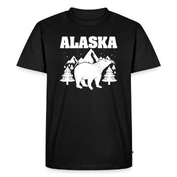 Bear Alaska Bear Bear Ice North Pole Gift - Men's Premium Organic T-Shirt - black - Front - Nico (187cm)