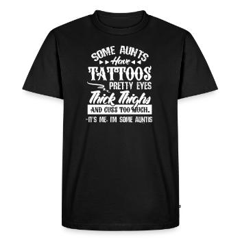 Tatouage tante nièce neveu soeur tante cadeau - T-shirt Premium bio Homme - noir - Devant - Nico (187cm)