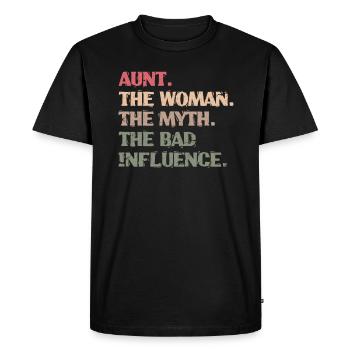 Tante nièce neveu frère soeur tante cadeau - T-shirt Premium bio Homme - noir - Devant - Nico (187cm)