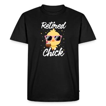 Retraité de poulet - T-shirt Premium bio Homme - noir - Devant - Nico (187cm)