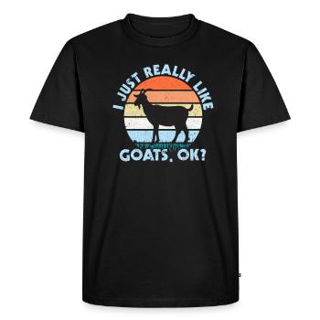 goat - Men's Premium Organic T-Shirt - black - Front - Nico (187cm)